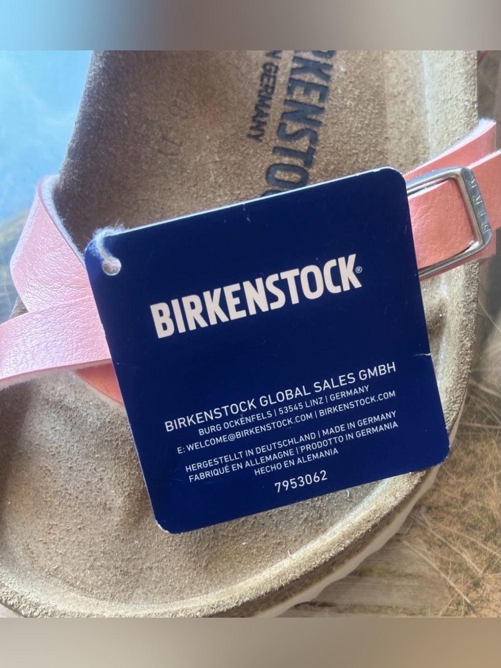 Birkenstock 💅🌴 MAYARI Coral Peach Birko Flor Leather Sandals Slides 5.5 6 36 NEW - Picture 3 of 7